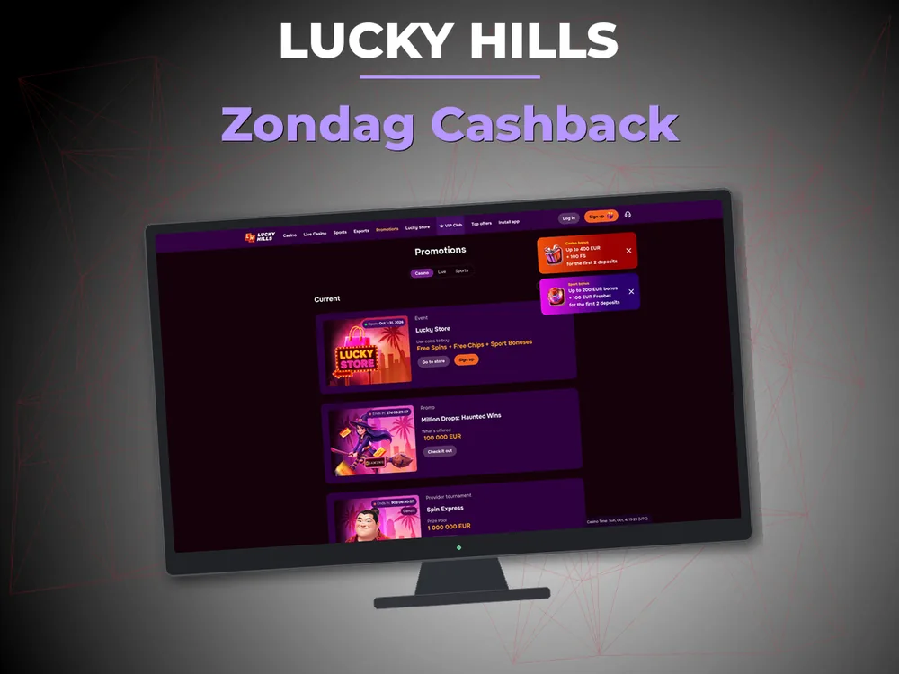 Lucky Hills - Zondag Cashback